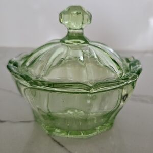 Anna Groen Uranium Glass Dish W/Lid Dish